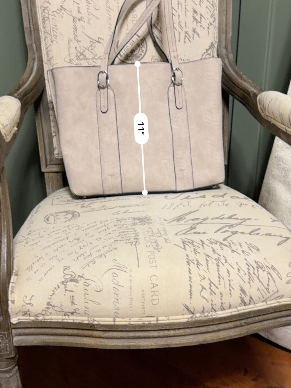 Alfani Python Textured Tote Bag in Light Blush Pink/Taupe - Picture 6 of 8